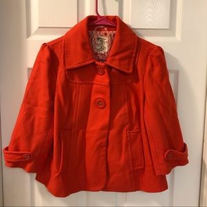Tulle Swing Coat Rust Orange Jacket Size Large